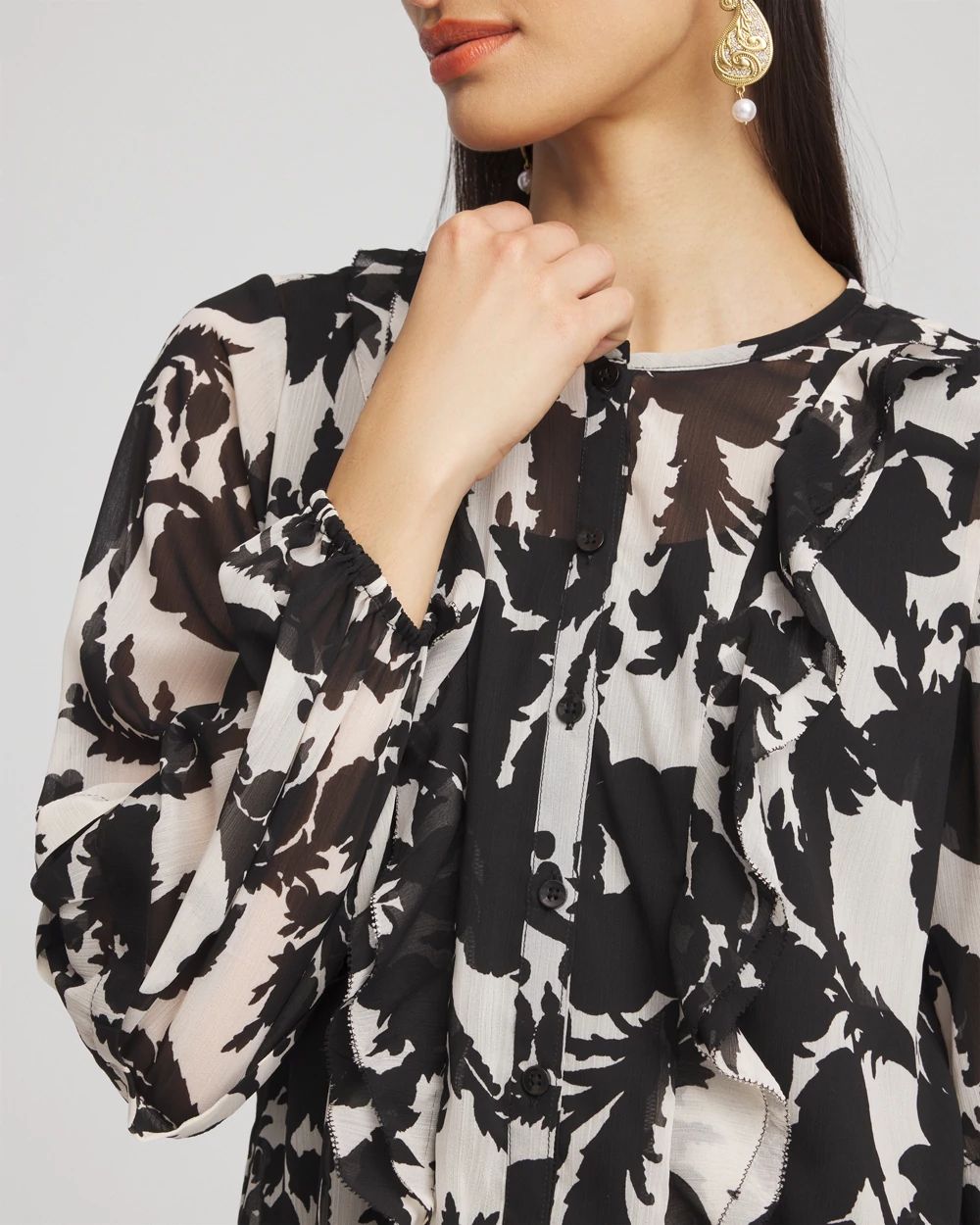 トップス crinkle crinkle crink frill blouse Paisley Ruffles Crinkle Blouse | Chico's